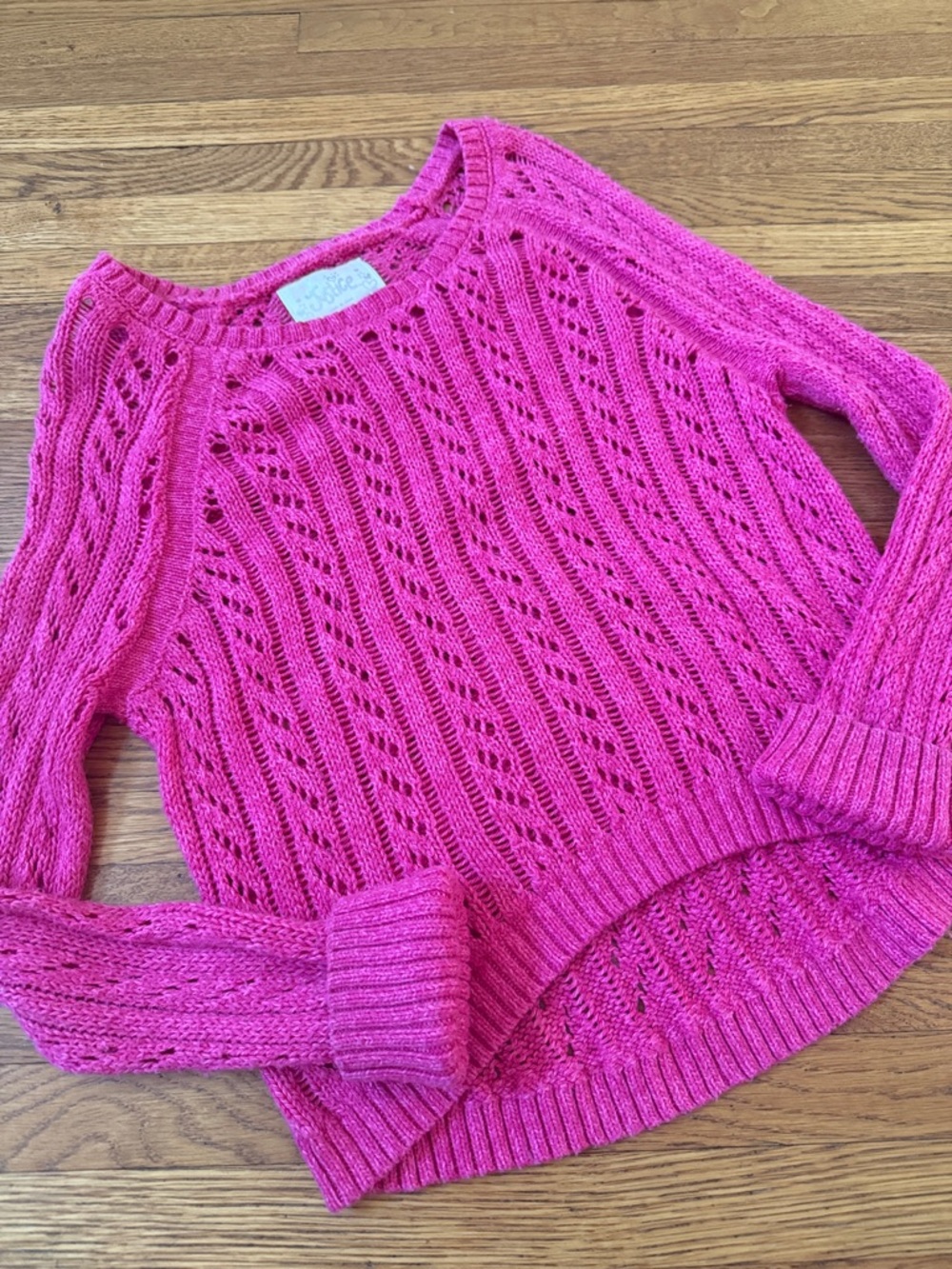 💕3 for $15💕 Girls Open-Knit Lightweight Sweater - Hot Pink
